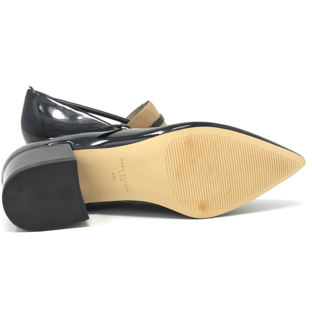 Marc Fisher Black Patent Mary Jane Block Heels 6M - Picture 4 of 12